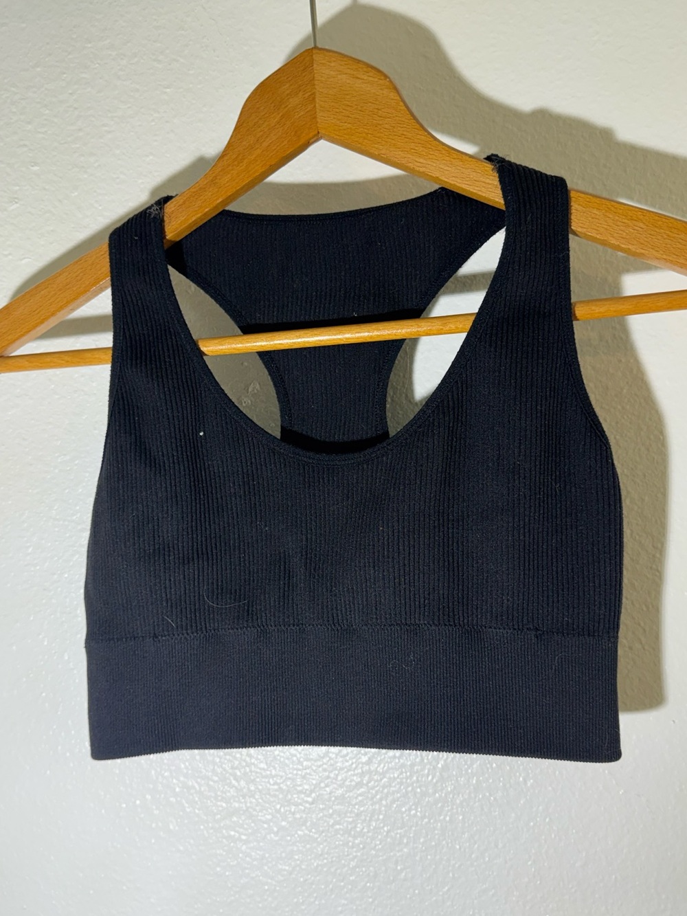 Aerie OFFLINE Recharge Black Ribbed Racerback Bralette Womens Large L/G/G